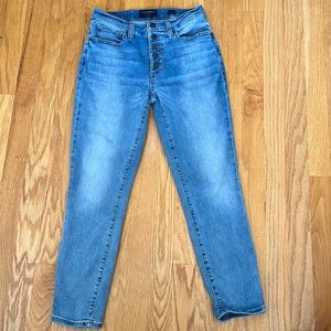 Lucky Brand Jeans Women’s size 4 Blue Mid Rise Crop Buttons Stretch
